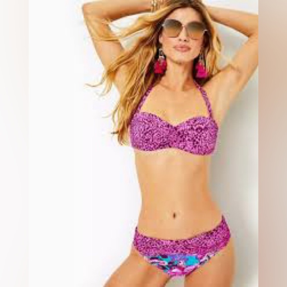 Lilly Pulitzer Pink Floral Print Bikini Set